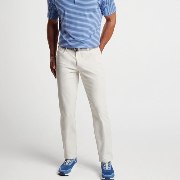 Peter Millar Crown Sport pant Performance 5 pocket Cream 34 - Picture 1 of 15